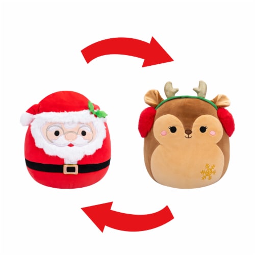 Squishmallows Flipmallows - Santa W/Glasses and Reindeer W/Earmuff Perspective: front