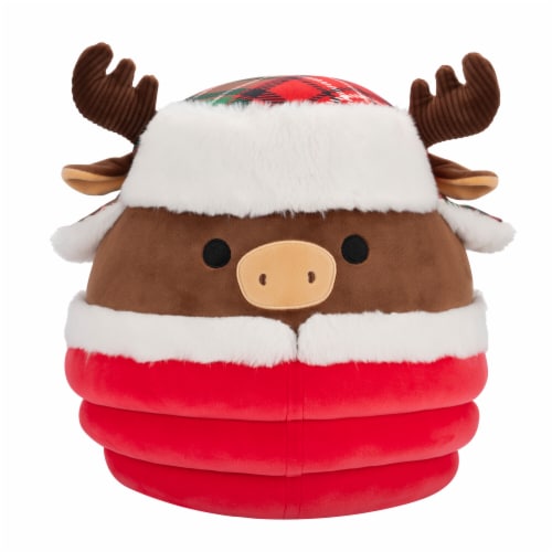 Squishmallows Holiday Plush Toy - Brown Moose Perspective: front