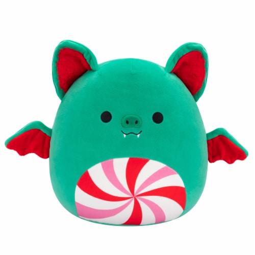 Squishmallow Green Bat With Peppermint Swirl Belly Perspective: front