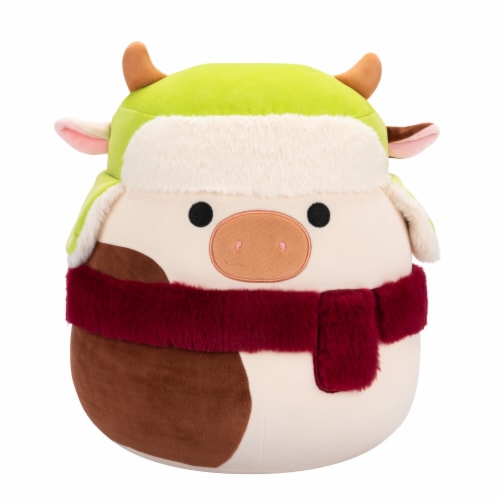 Squishmallows Holiday Plush Toy - Brown Cow Perspective: front