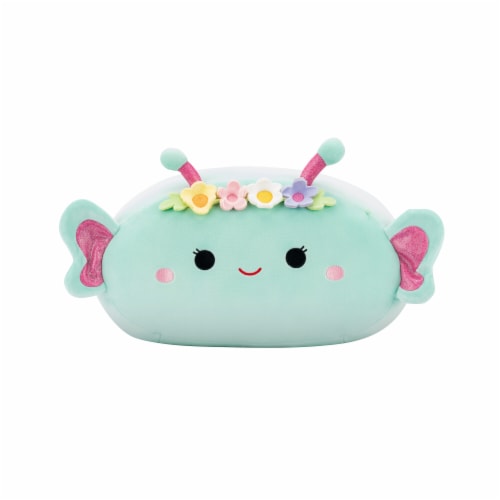 Squishmallows 12" Stackable Seafoam Green Butterfly with Flower Crown Perspective: front