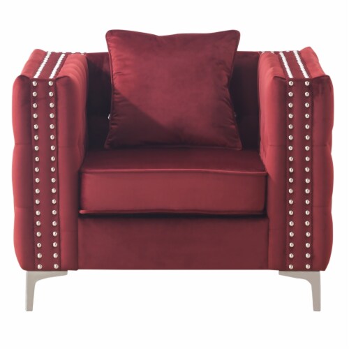 Burgundy accent chair deals