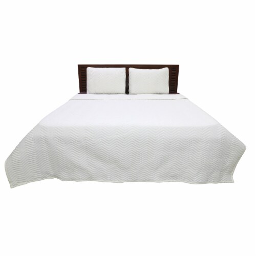 Solid Sateen Ivory Cotton Queen Quilt Set, 1 Kroger