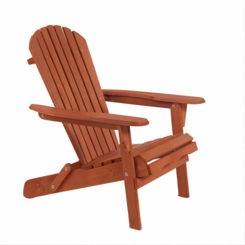 Mongo Walnut Wood Folding Adirondack Chair Perspective: front