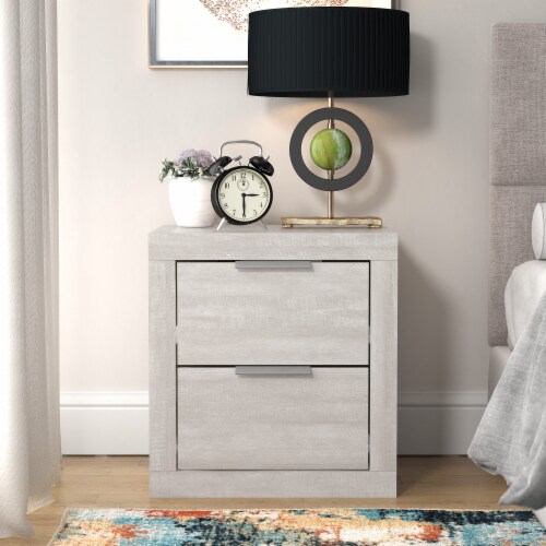 Grey oak bedside tables discount