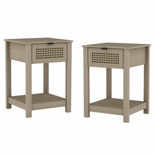 Idiana 1-Drawer Oslo Oak Nightstand (23.2 in. H x 16.5 in. W x 15.4 in. D) (Set of 2) Perspective: front