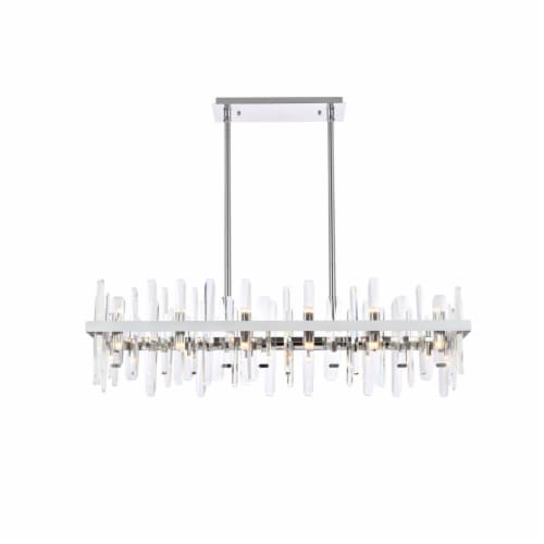 Serena 42 Inch Crystal Rectangle Chandelier In Chrome 1 King Soopers