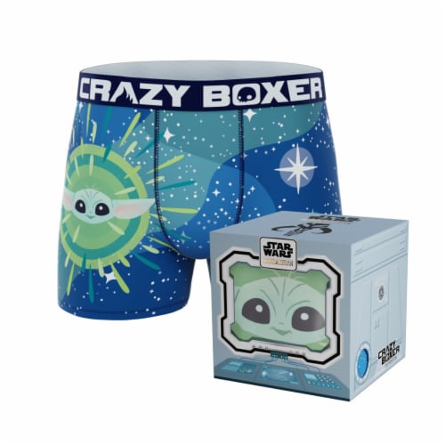 Crazyboxer The Mandalorian Baby Yoda Star Light Men's Boxer Briefs Perspective: front