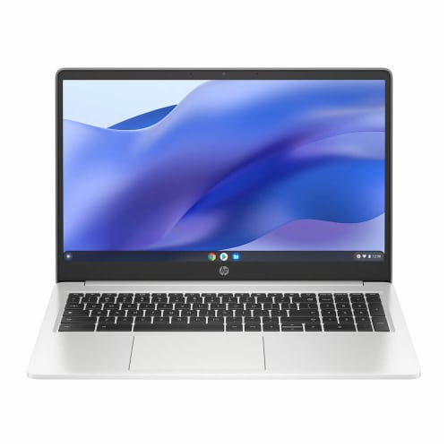 HP 15ANA0010NR 15.6 inch Chromebook - Intel Celeron N4500 - 4GB/64GB - Silver Perspective: front