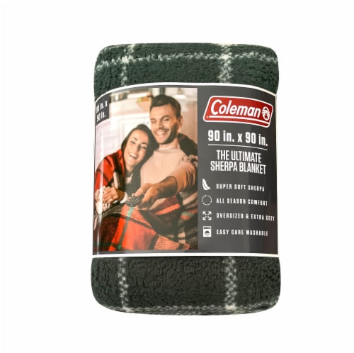 Coleman® Sherpa Blanket - Green Perspective: front