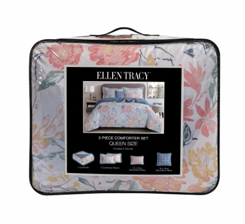 Ellen Tracey Comforter Set 100% Polyester Full / Queen Floral Perspective: front