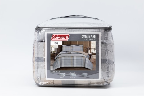 Coleman Bedding Comforter Set King - 4 pack Cascadia Plaid Perspective: front