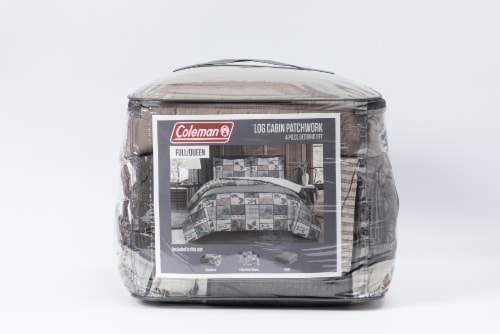 Coleman 4 Piece Comforter Set - Log Cabin Patchwork Perspective: front