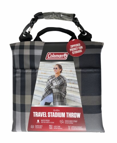 Coleman® Stadium Throw Blanket - Gray  Plaid Perspective: front