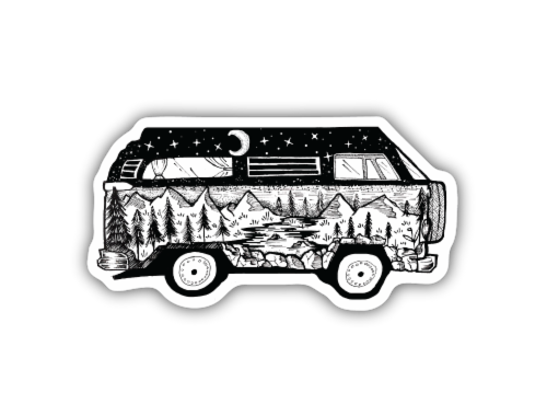 Stickers Northwest Bus Scene Vinyl Sticker Perspective: front