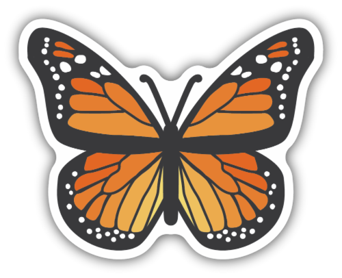 Stickers Northwest Vinyl Sticker - Monarch Butterfly Perspective: front