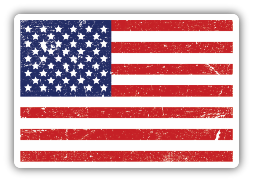 Stickers Northwest American Flag Vinyl Sticker Perspective: front