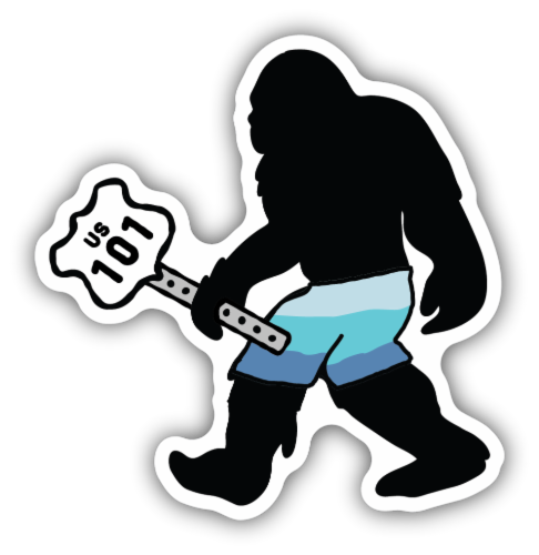 Stickers Northwest Highway Sign Sasquatch Vinyl Sticker Perspective: front