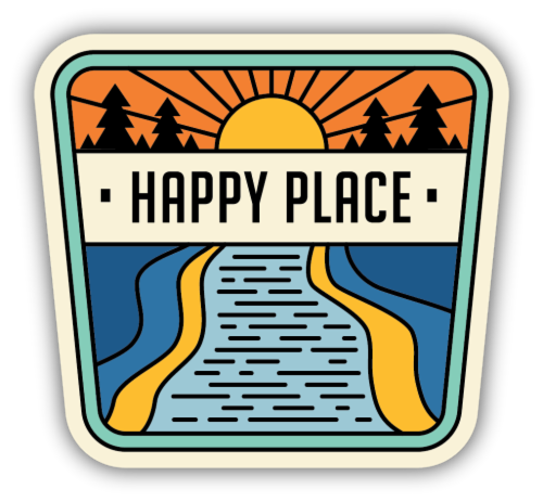 Stickers Northwest Vinyl Sticker - Happy Place River Patch Perspective: front