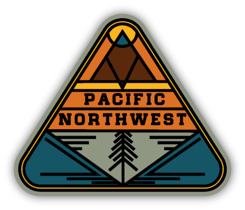 Stickers Northwest PNW Triangle Vinyl Sticker Perspective: front