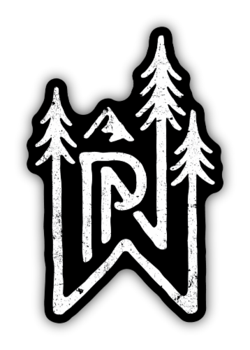 Stickers Northwest PNW Mountain and Tree Vinyl Sticker Perspective: front
