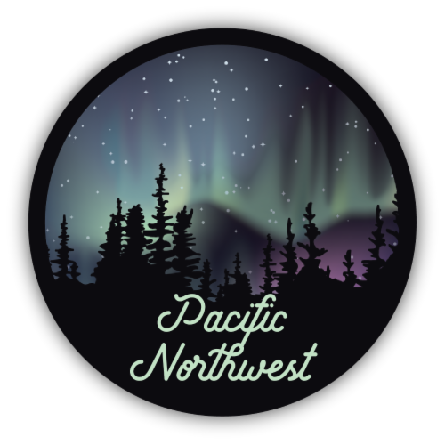 Stickers Northwest Pacific Northwest Northern Lights Vinyl Sticker Perspective: front