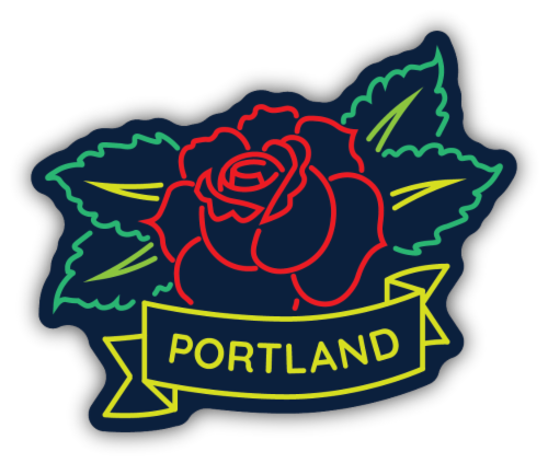 Stickers Northwest Portland Rose Vinyl Sticker Perspective: front