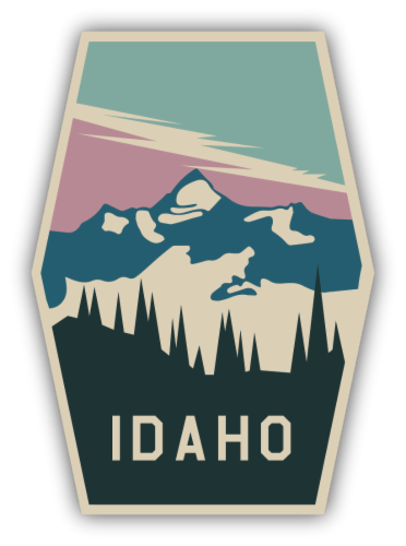 Stickers Northwest Vinyl Sticker - Hexagon Idaho Mountain Perspective: front