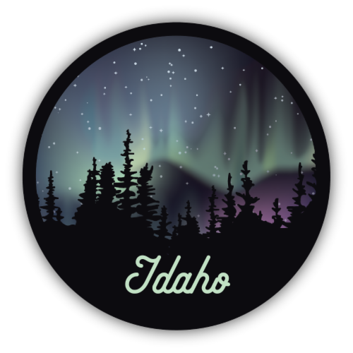 Stickers Northwest Vinyl Sticker - Idaho Northern Lights Perspective: front