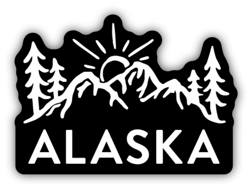 Stickers Northwest Vinyl Sticker - Alaska Sun Over Mountains Perspective: front