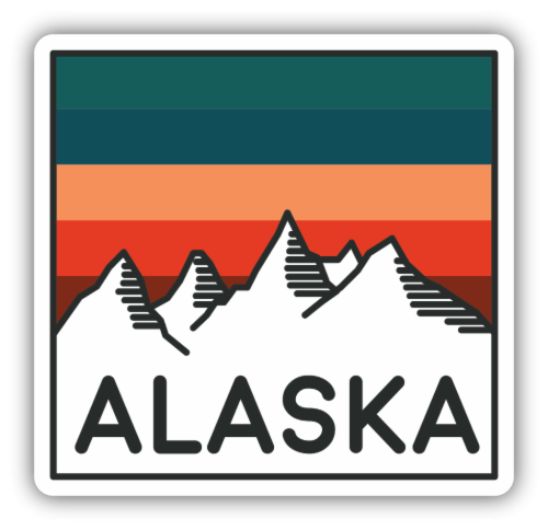 Stickers Northwest Alaska Mountain Range Vinyl Sticker Perspective: front