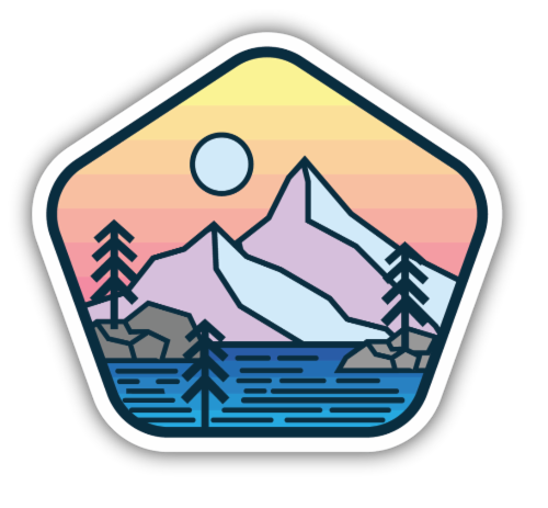 Stickers Northwest Vinyl Sticker - Mountain Scene Perspective: front