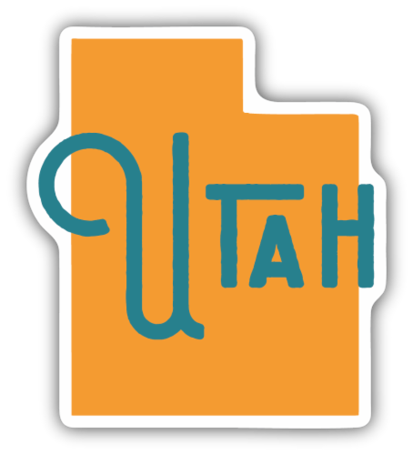 Stickers Northwest Vinyl Utah State Name Sticker Perspective: front