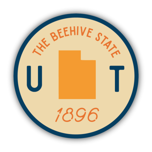 Stickers Northwest Vinyl Utah The Beehive State Sticker Perspective: front