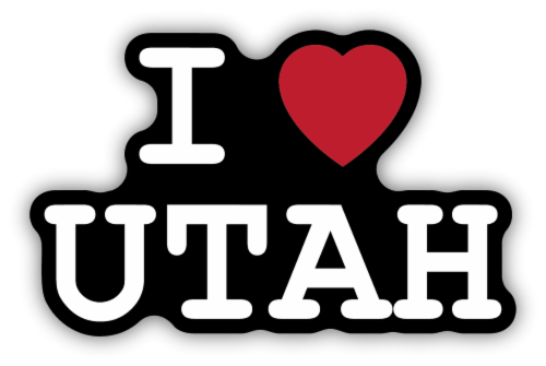Stickers Northwest Vinyl I Heart Utah Sticker Perspective: front