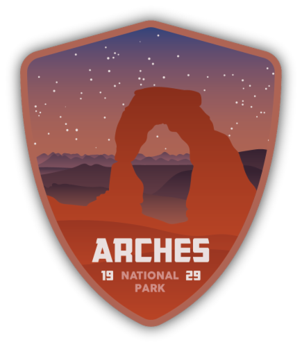 Stickers Northwest Vinyl Utah Arches National Park Sticker Perspective: front