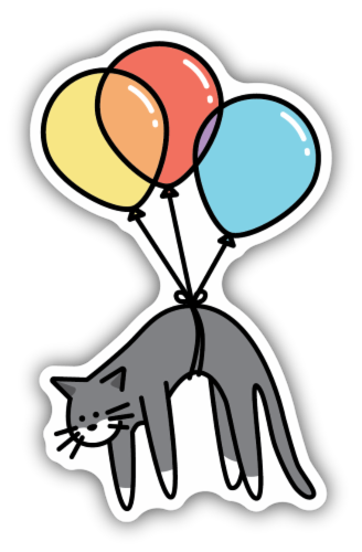 Stickers Northwest Balloon Cat Sticker Perspective: front