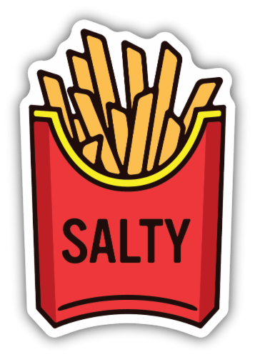 Stickers Northwest Satly French Fries Sticker Perspective: front