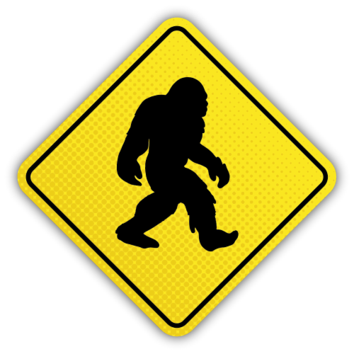 Stickers Northwest Bigfoot Crossing Sign Sticker Perspective: front