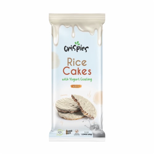 Crispies Rice Cakes Coated With Yogurt Perspective: front