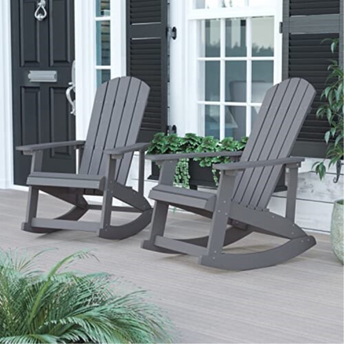 Gray wood discount rocking chair