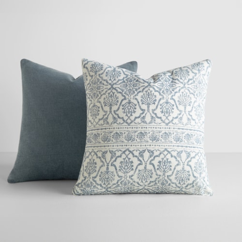Linen Studio 2 Pack Cotton Slub Decor Throw Pillows Antique Floral Navy One Size Gerbes Super Markets