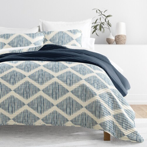 3 Piece Printed Quilt Bedspread Set Bedding Coverlet King Turquoise