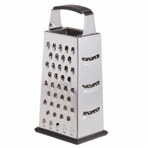 Choice 9 1/2 Stainless Steel Coarse Grater with Black Non-Slip Handle