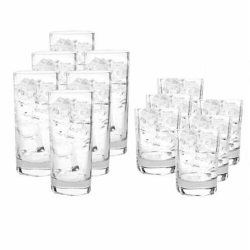 Zulay Kitchen Plastic Tumblers Drinking Glasses Set of 8 Clear, 8