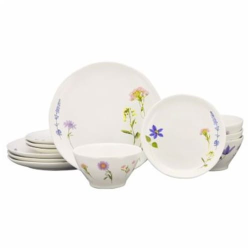 Bee & Willowᵀᴹ Charlotte Floral Organic 12-Piece Dinnerware Set, 12 units -  Harris Teeter