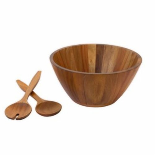 Our Table Hayden 3 Piece Wood Salad Bowl and Server Set 3 Piece Harris Teeter