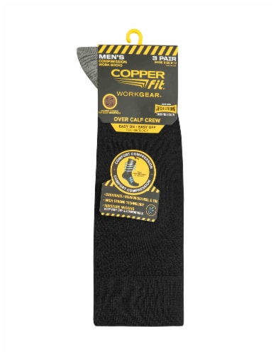 Copper Fit Mens WorkGear Socks - Black Perspective: front