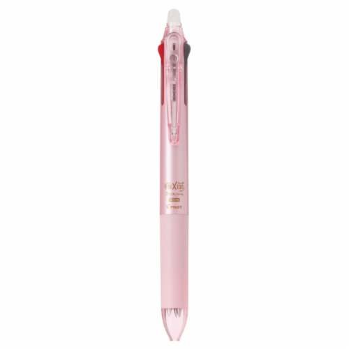 Japanese Pilot FriXion Erasable Tricolor Pen - Pink Perspective: front