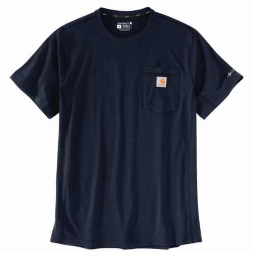 Carhartt Force Men's Relaxed Fit Short-Sleeve Pocket T-Shirt - Navy Perspective: front